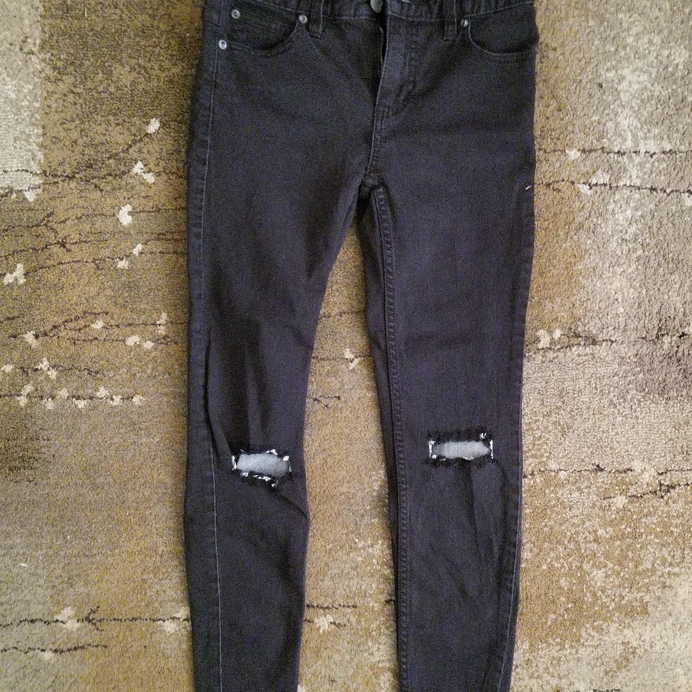 Free People black distressed jeans
